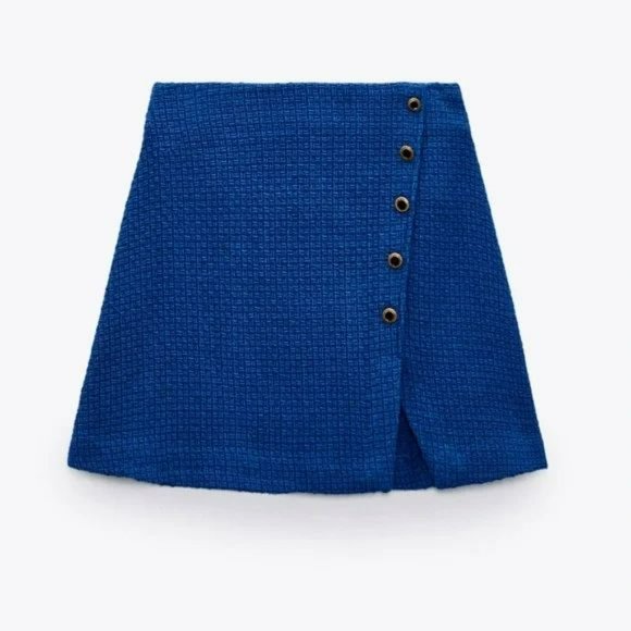 ZARA 2 PCS SET TEXTURED DOUBLE BREASTED BLAZER + SKIRT - Picture 9 of 12